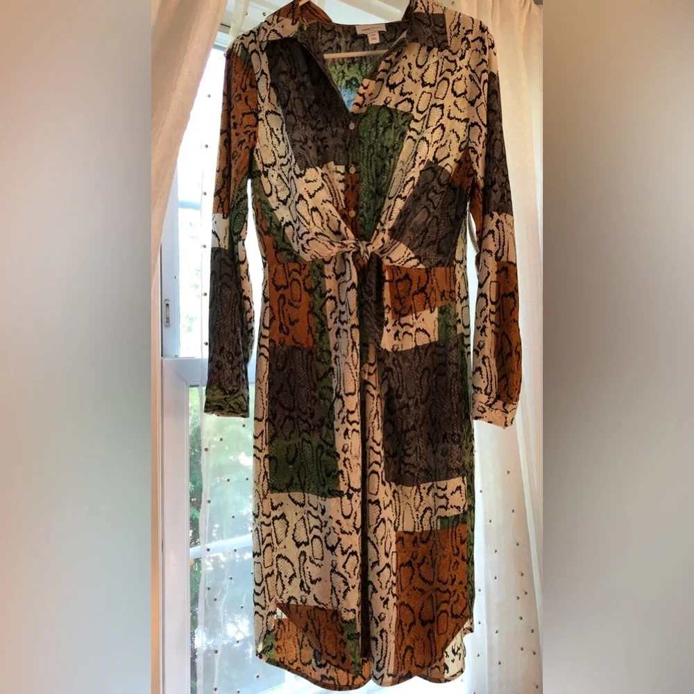 Snakeprint tie dress - Picture 1 of 3
